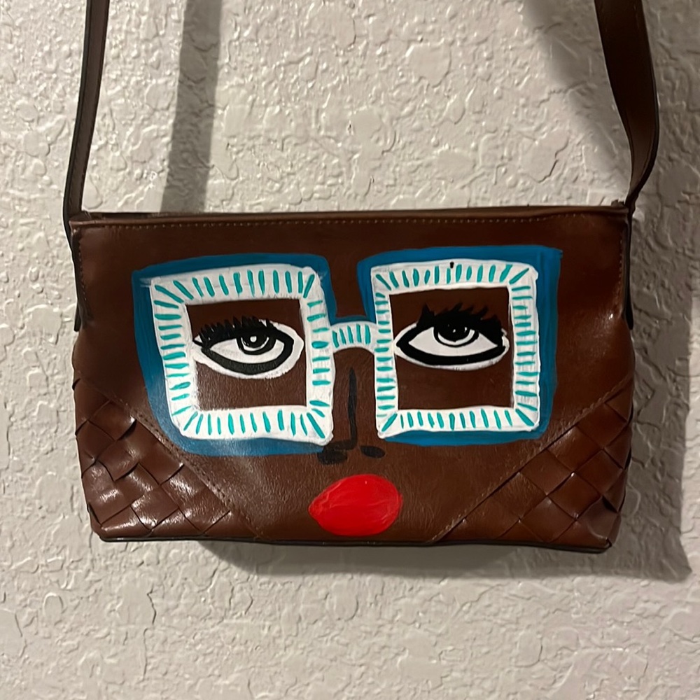 Nine West custom painted clutch (Brown)